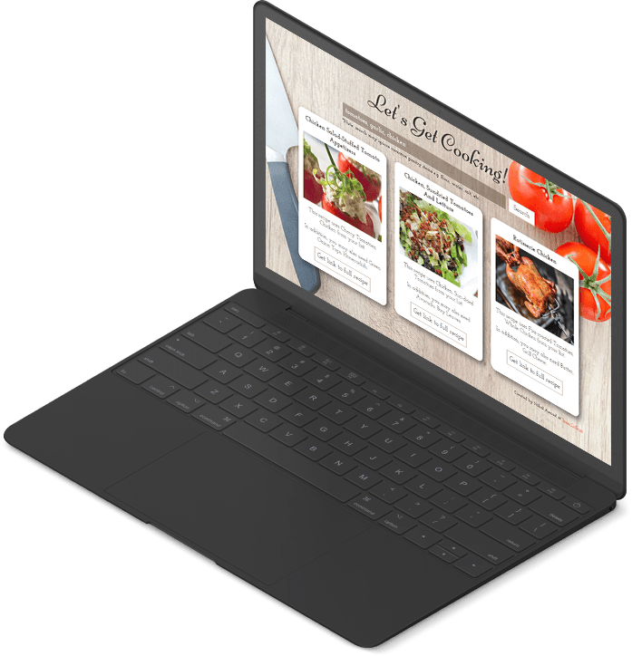 Mockup of 'Let's Get Cooking!' displayed on an MacBook